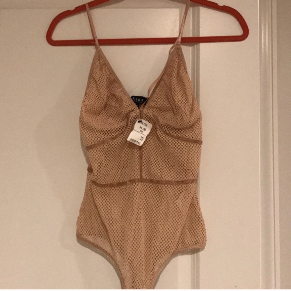 Bodysuit w velvet trim